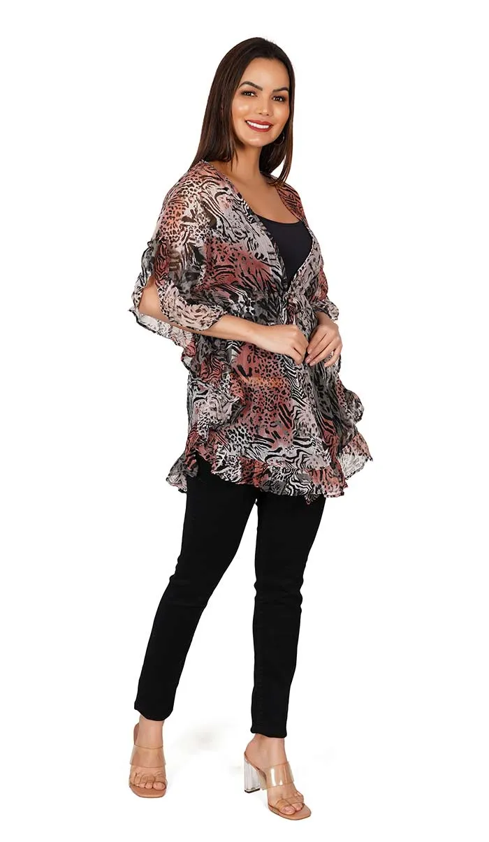 Abstract print Kaftan Style Top/ Swimsuit Cover Up Beach Dress