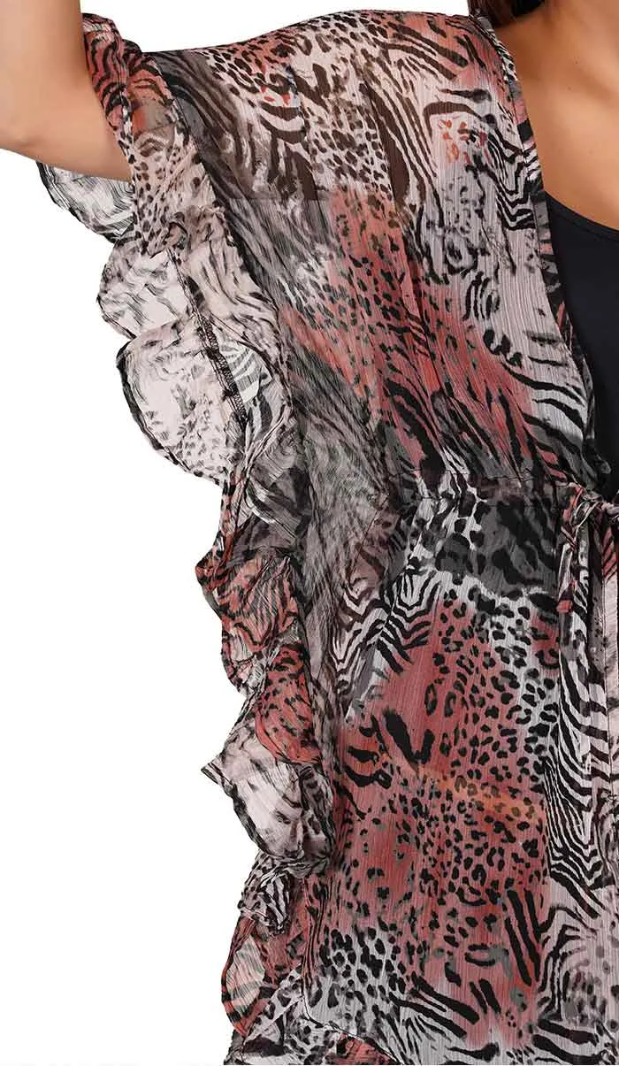 Abstract print Kaftan Style Top/ Swimsuit Cover Up Beach Dress