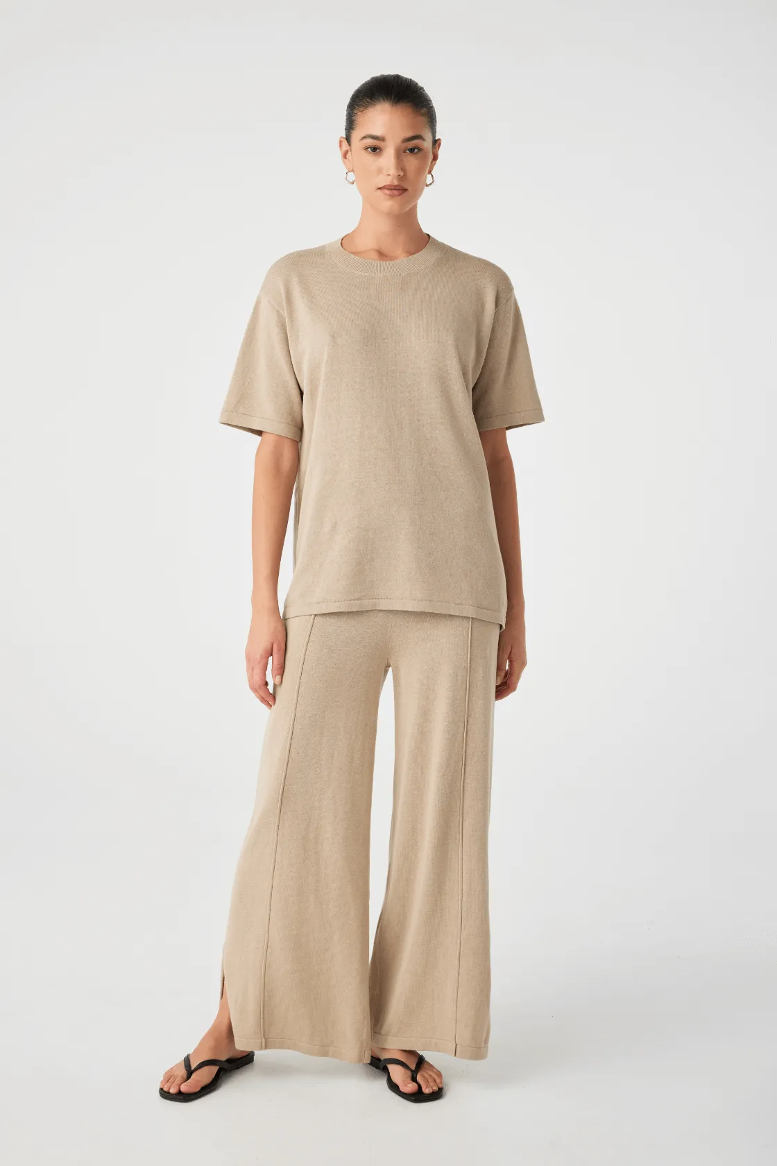 Ada Organic Cotton Linen Pant - Taupe