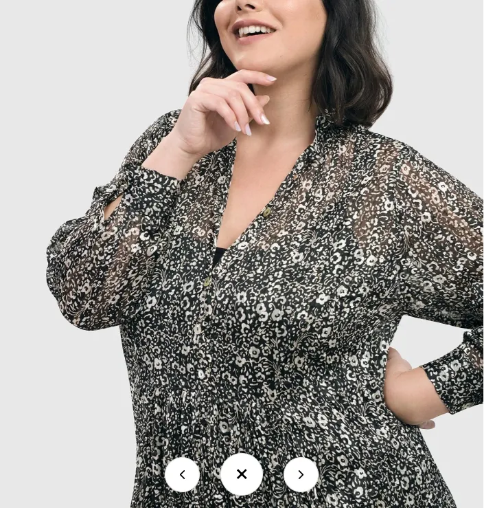 Alembika Dresses - FLORAL CRINKLE MIDI DRESS, IVORY/BLACK FINAL SALE ITEM