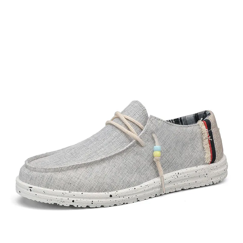 Beach Graphic Lace Up Design Loafers
