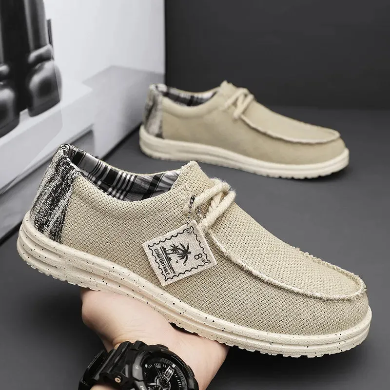 Beach Graphic Lace Up Design Loafers