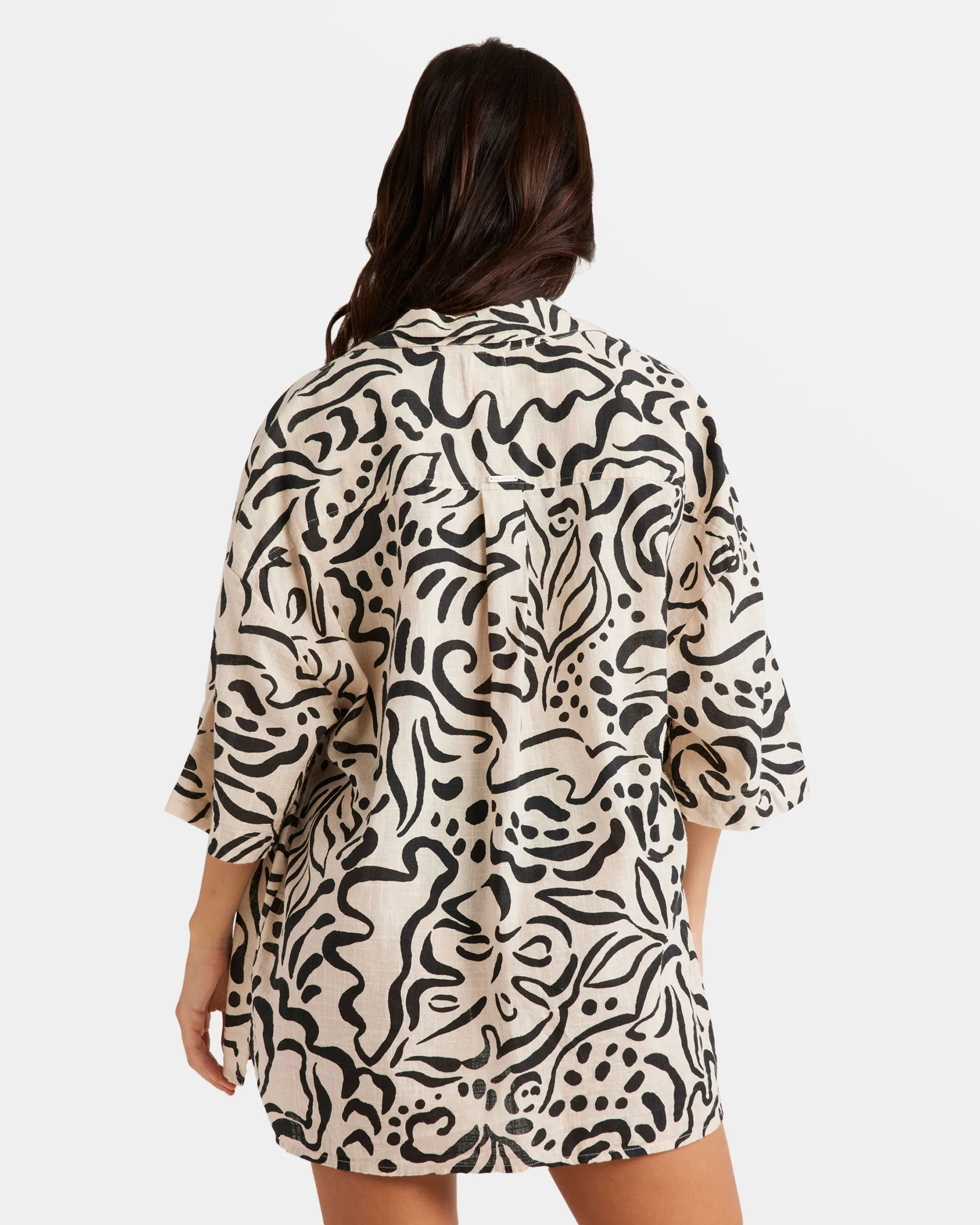 Beach Side Oversized Shirt - Dove