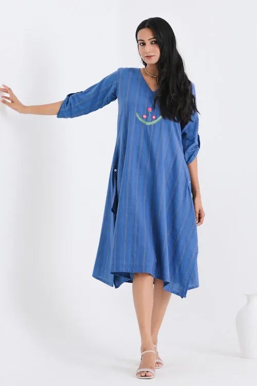 Bebaak Ira Asymmetrical Pure Cotton Hand Embroidered Dress