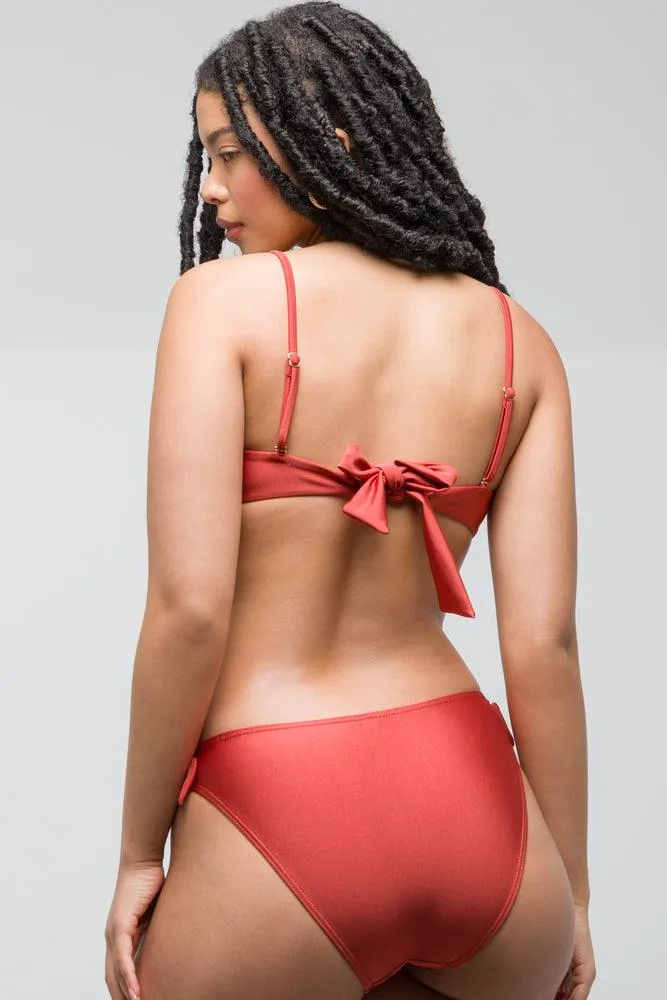 Bikini Top With Ruching Rust