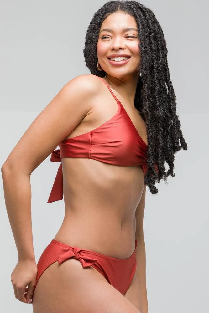 Bikini Top With Ruching Rust