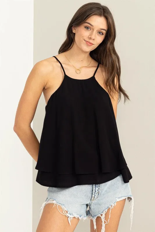 Black Modern Madness Sleeveless Halter Top