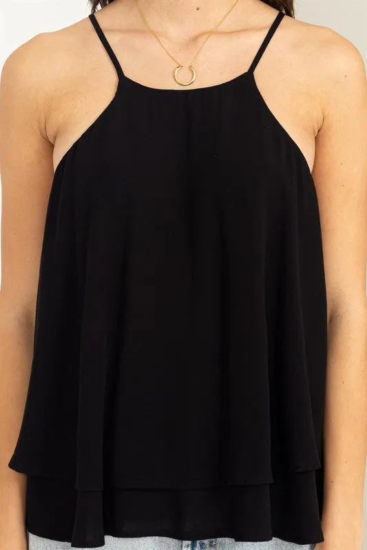 Black Modern Madness Sleeveless Halter Top