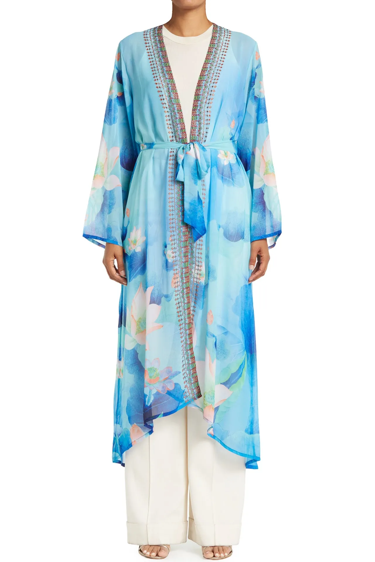 Blue Kimono Swimsuit Cover Up