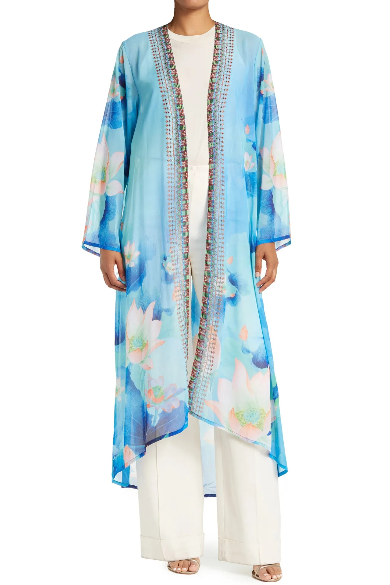 Blue Kimono Swimsuit Cover Up
