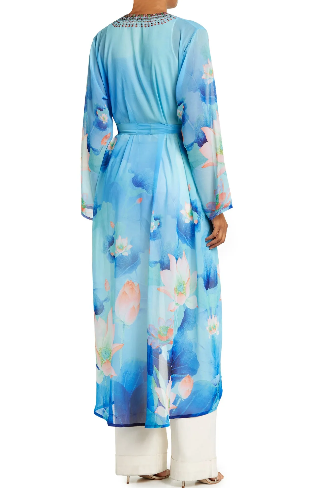 Blue Kimono Swimsuit Cover Up