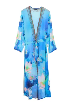 Blue Kimono Swimsuit Cover Up