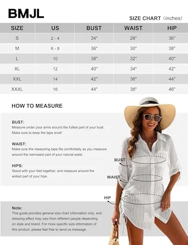 BMJL Women's Bathing Suit Cover Ups for Swimwear Swimsuit Cover Up Crochet Coverups Beach Dress Shirt (X-Large,White)