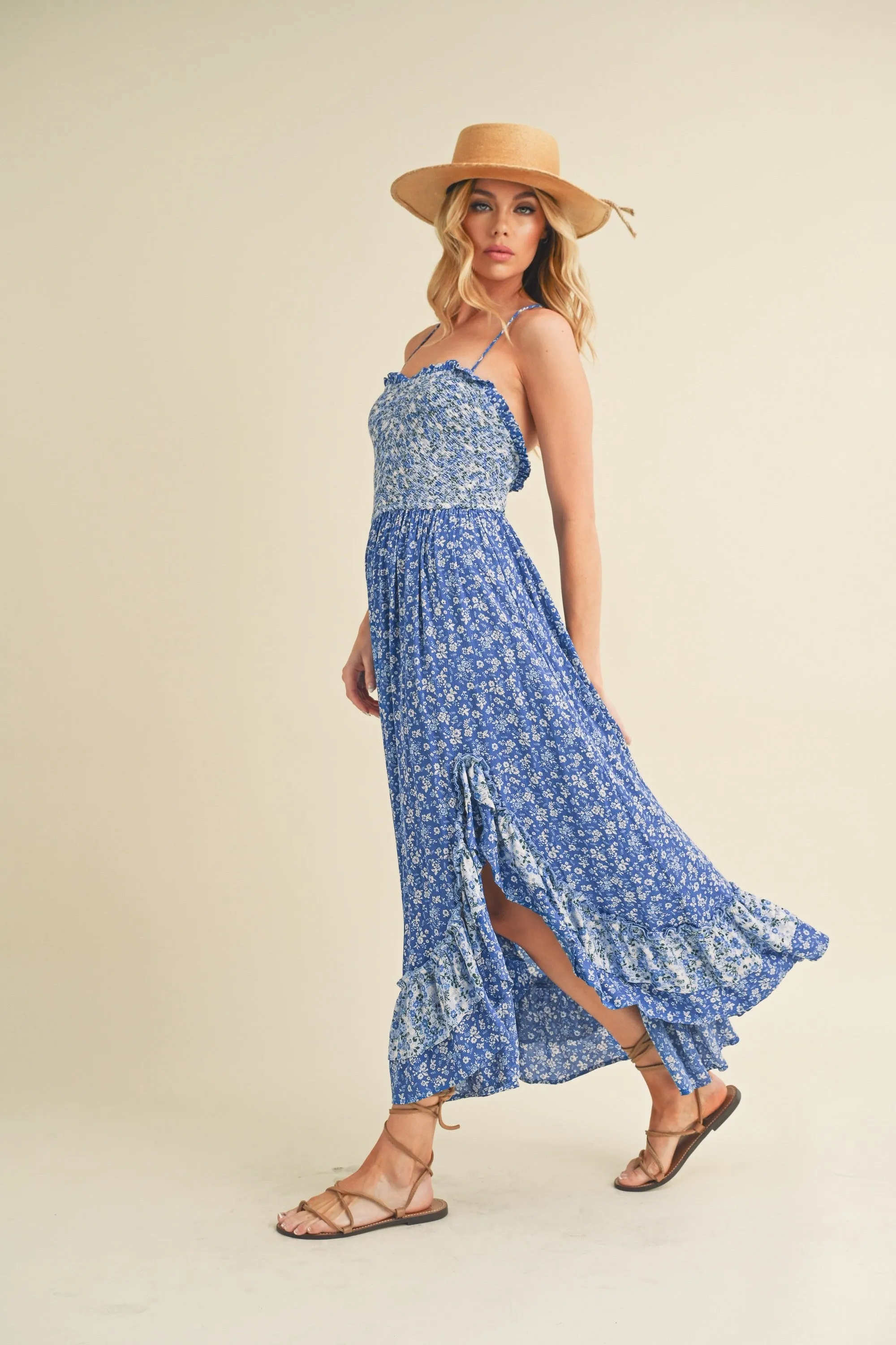 Boho Breeze Smocked Maxi Dress
