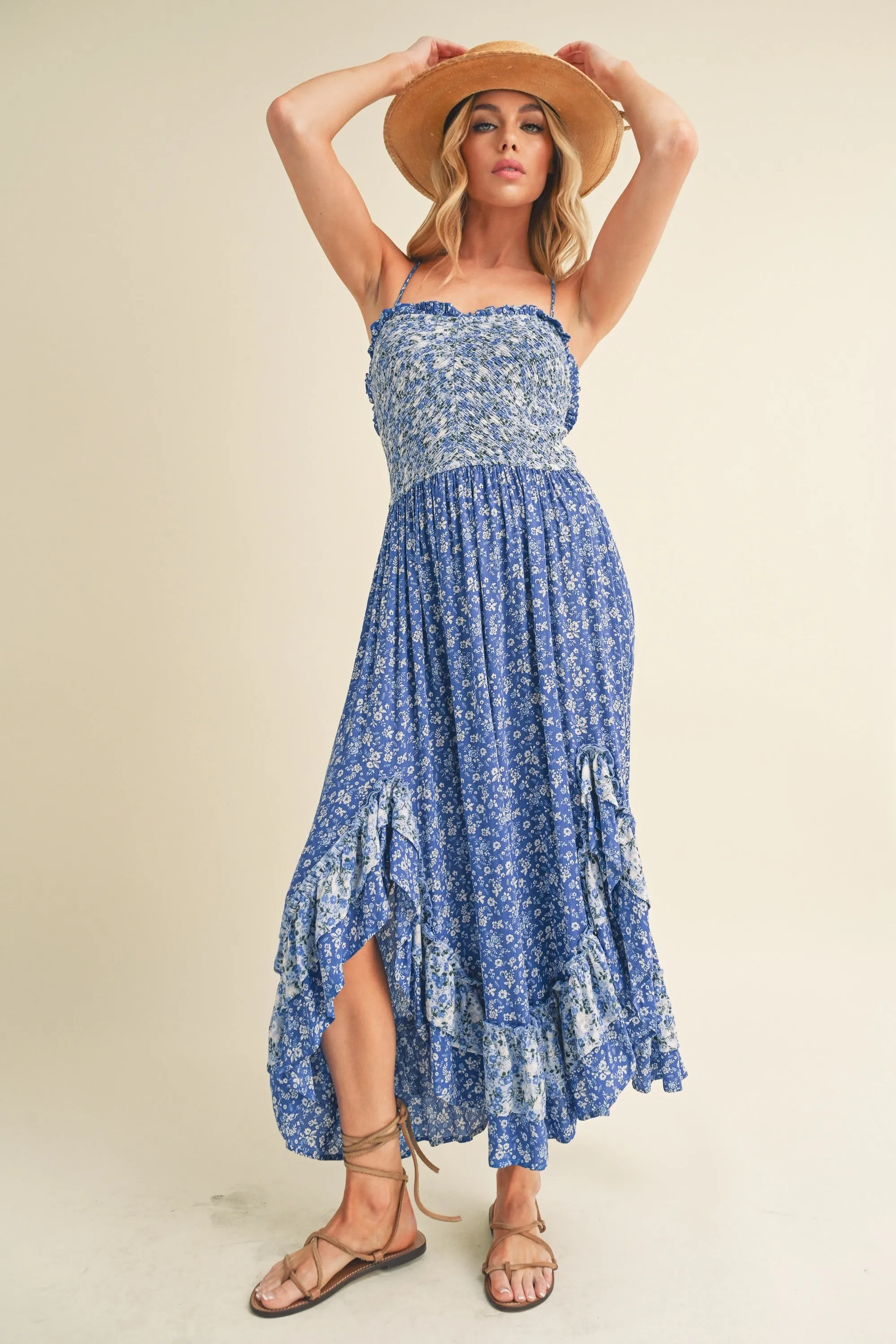 Boho Breeze Smocked Maxi Dress