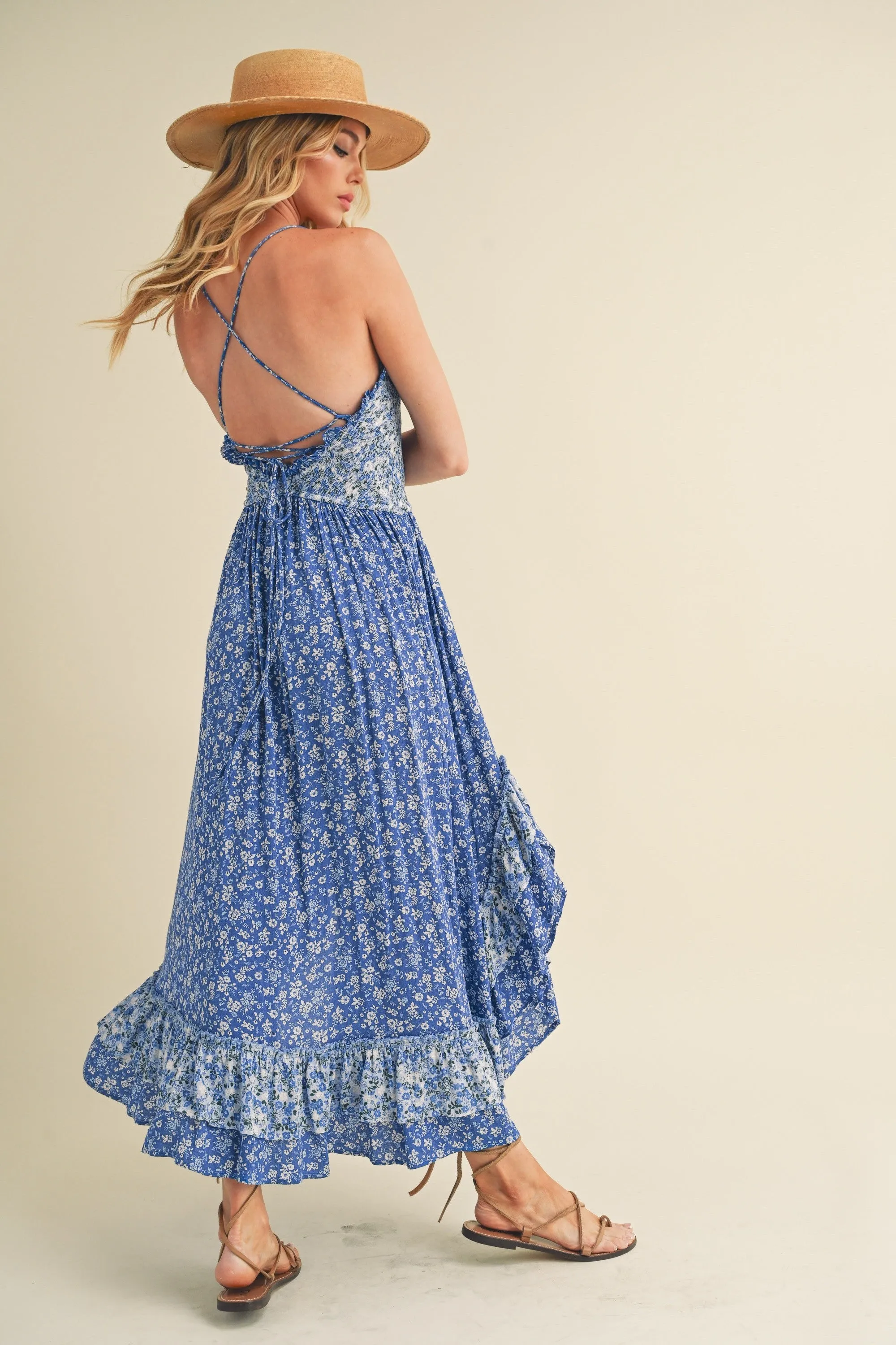 Boho Breeze Smocked Maxi Dress
