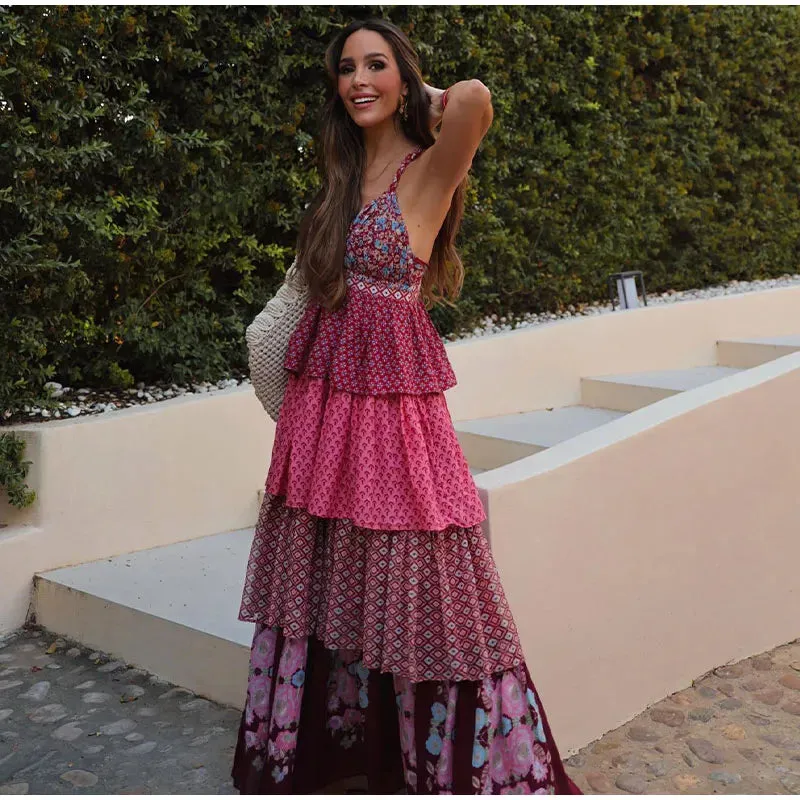 Boho Chic Layered Maxi Dress
