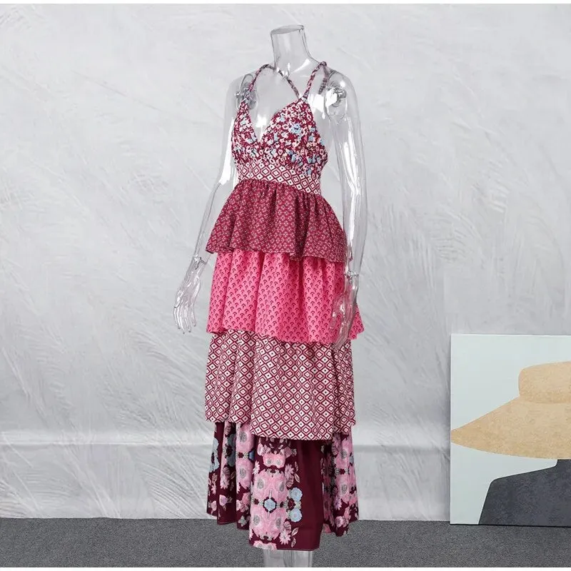 Boho Chic Layered Maxi Dress