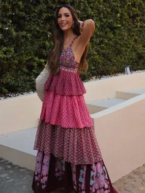 Boho Chic Layered Maxi Dress