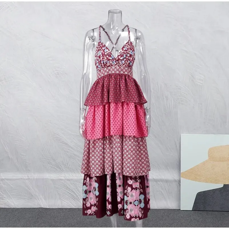 Boho Chic Layered Maxi Dress