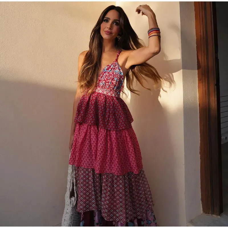 Boho Chic Layered Maxi Dress