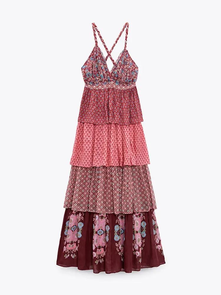 Boho Chic Layered Maxi Dress
