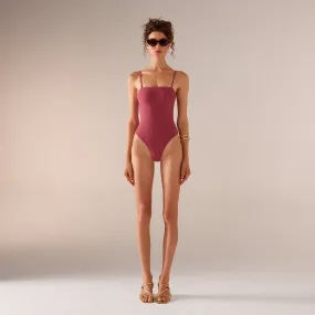 Burgundy One Piece Swimsuit