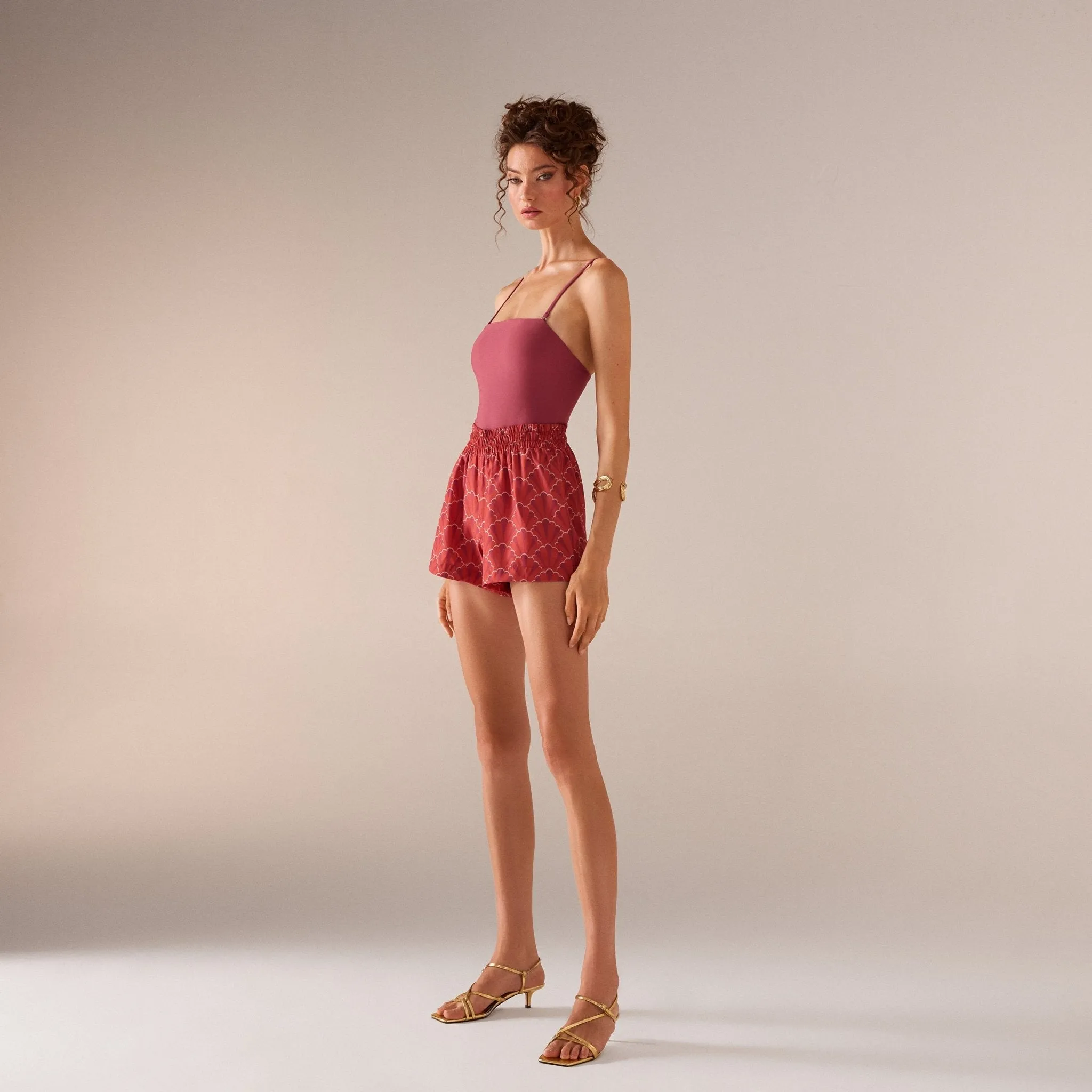 Burgundy One Piece Swimsuit