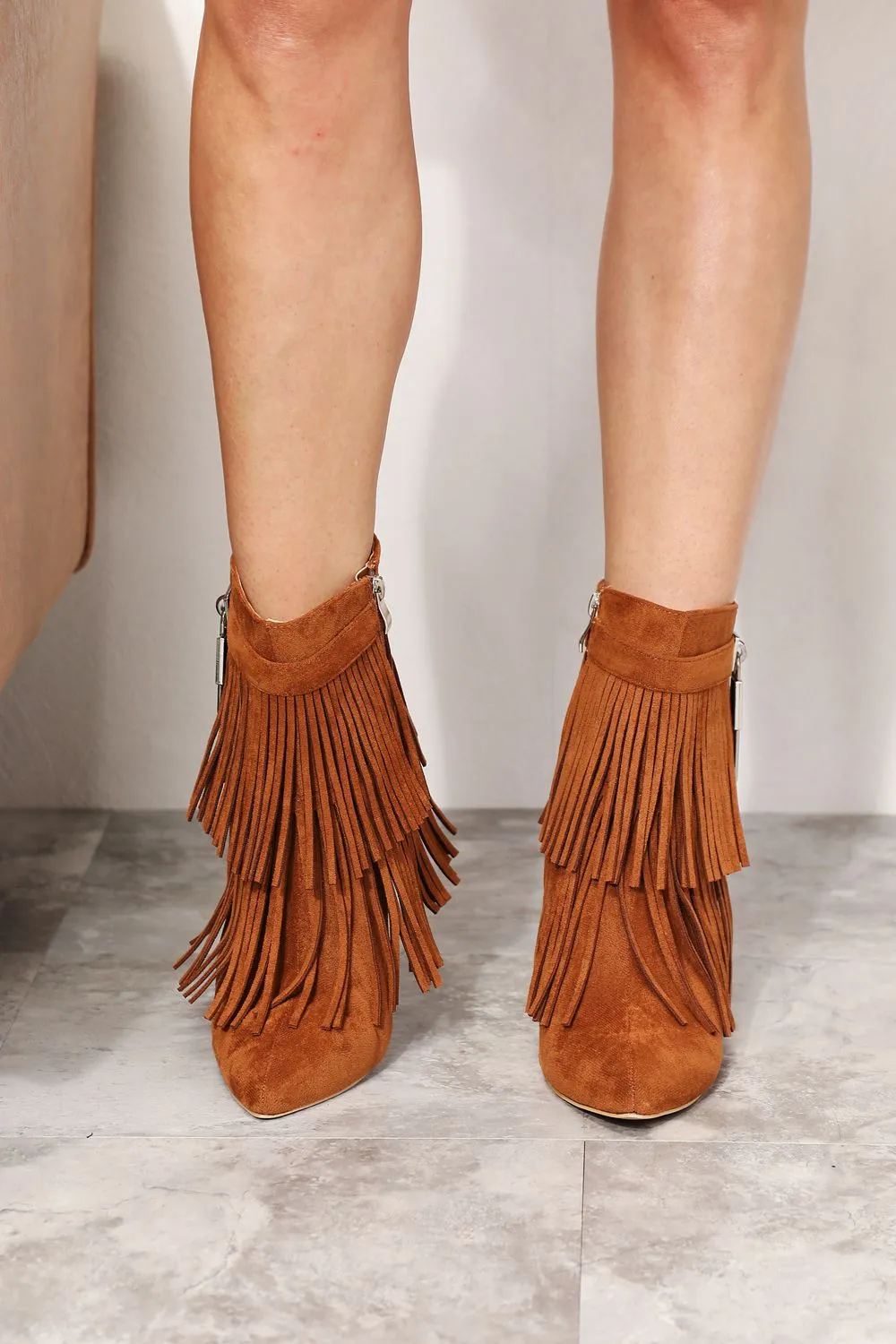 Candace Tassel Wedge Heel Ankle Booties