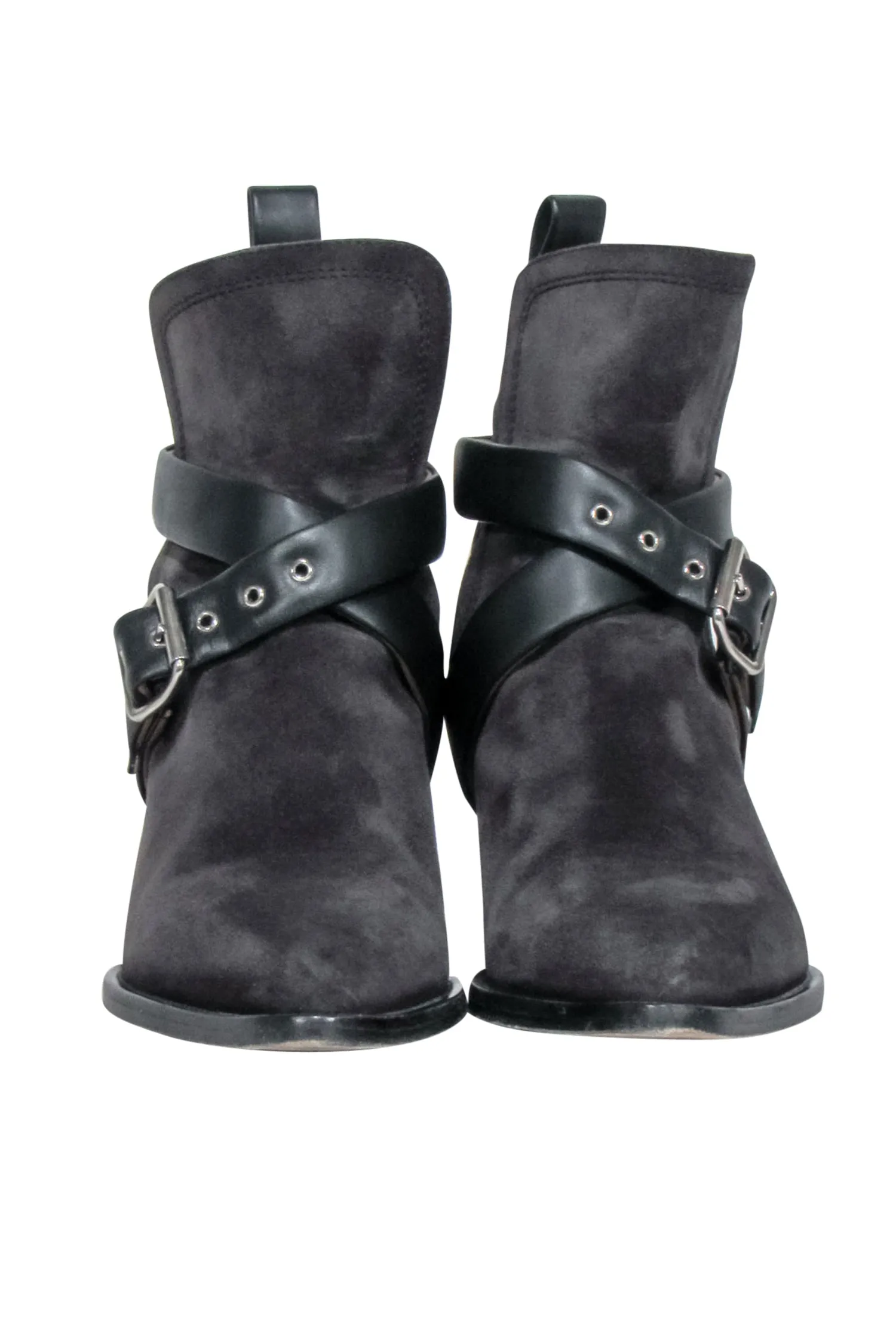 Chloe - Grey Suede " Rylee Strap" Booties Sz 8
