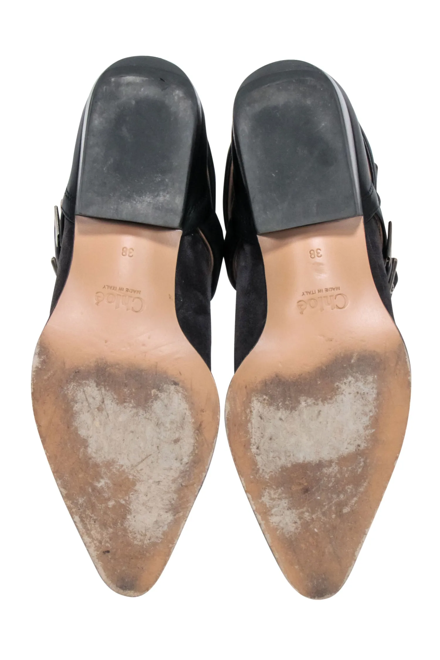 Chloe - Grey Suede " Rylee Strap" Booties Sz 8