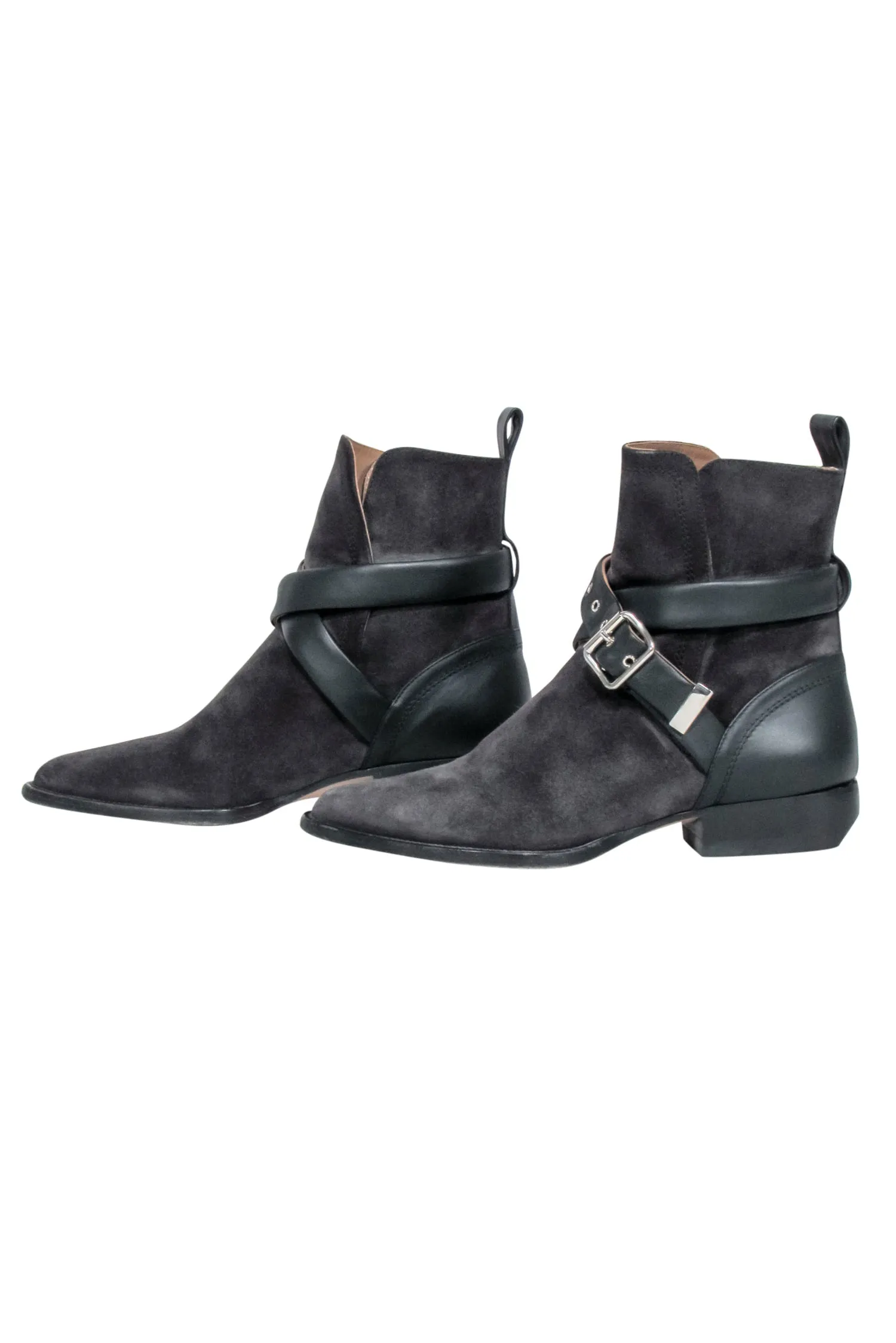 Chloe - Grey Suede " Rylee Strap" Booties Sz 8