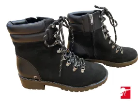Coach Lorren lace-up combat booties, leather/suede NIB Size 9B