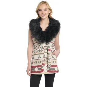 Cripple Creek Womens Navajo Blanket Desert Lights 100% Polyester Faux Fur Vest 3XL