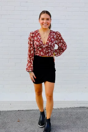 Curtis Surplice Mini Skirt