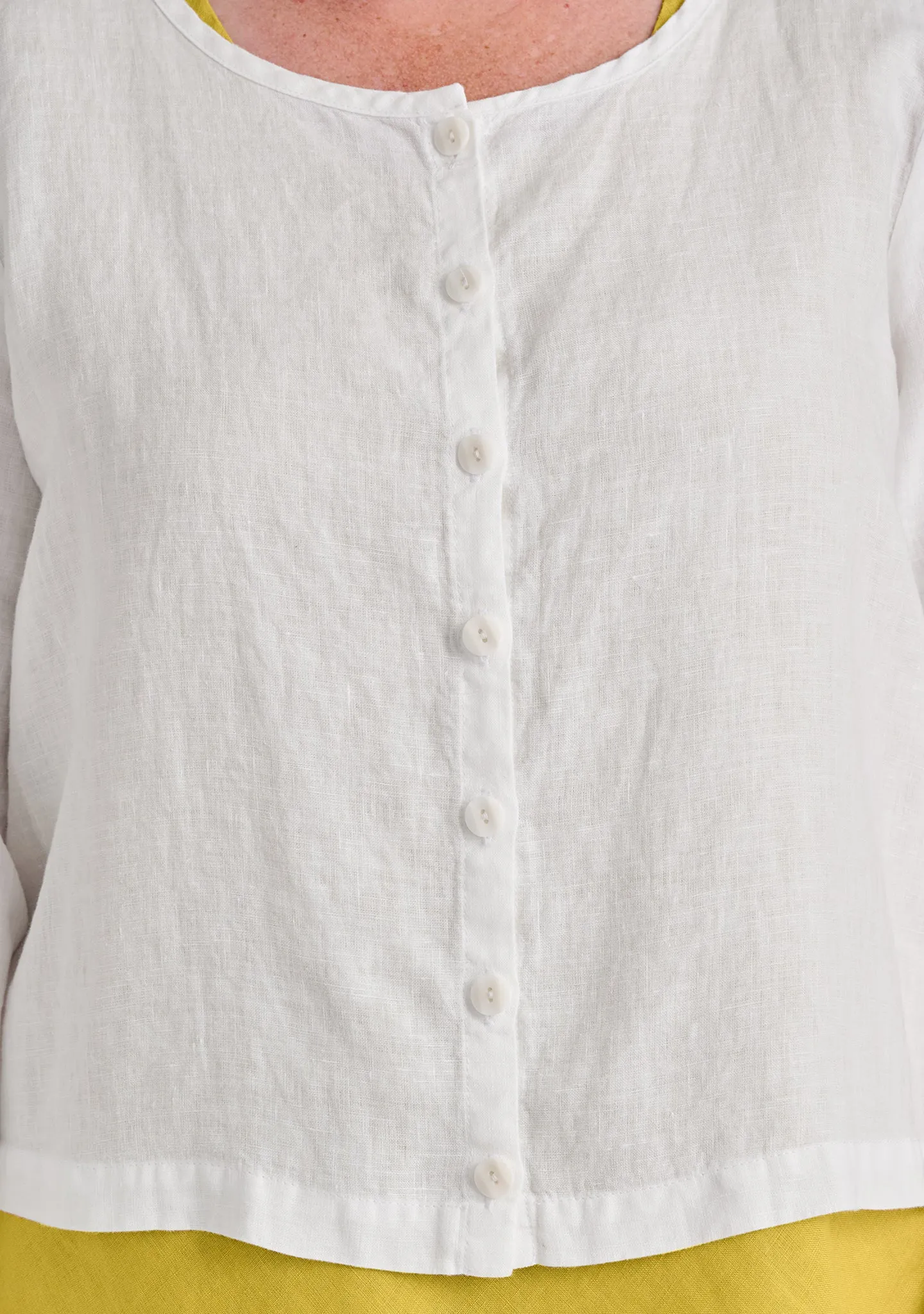 Cute Cardigan - Long Sleeve Linen Blouse