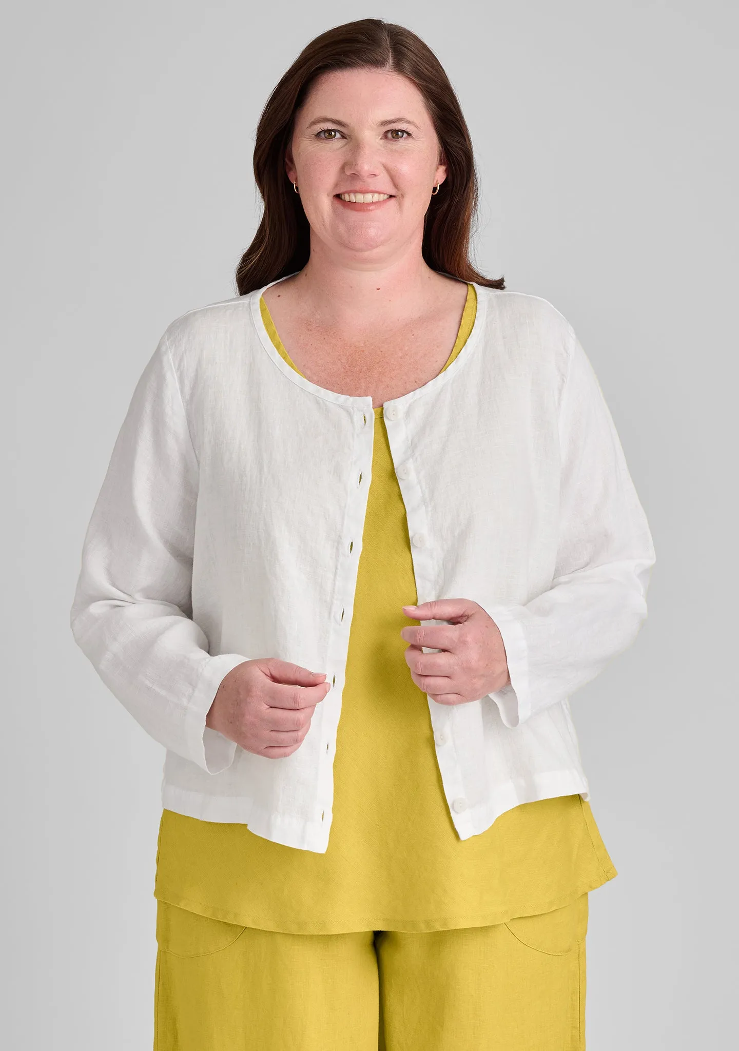 Cute Cardigan - Long Sleeve Linen Blouse