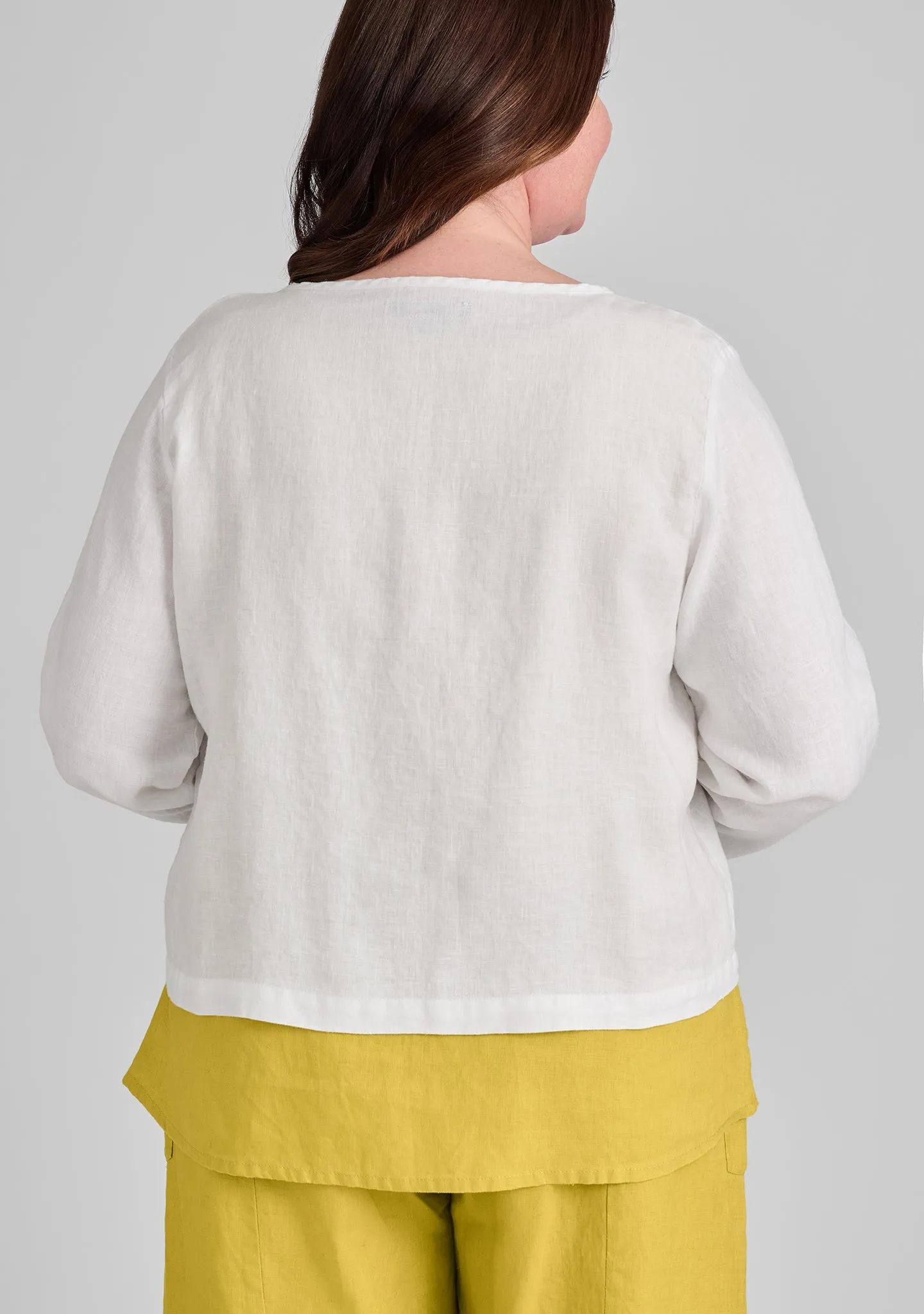 Cute Cardigan - Long Sleeve Linen Blouse