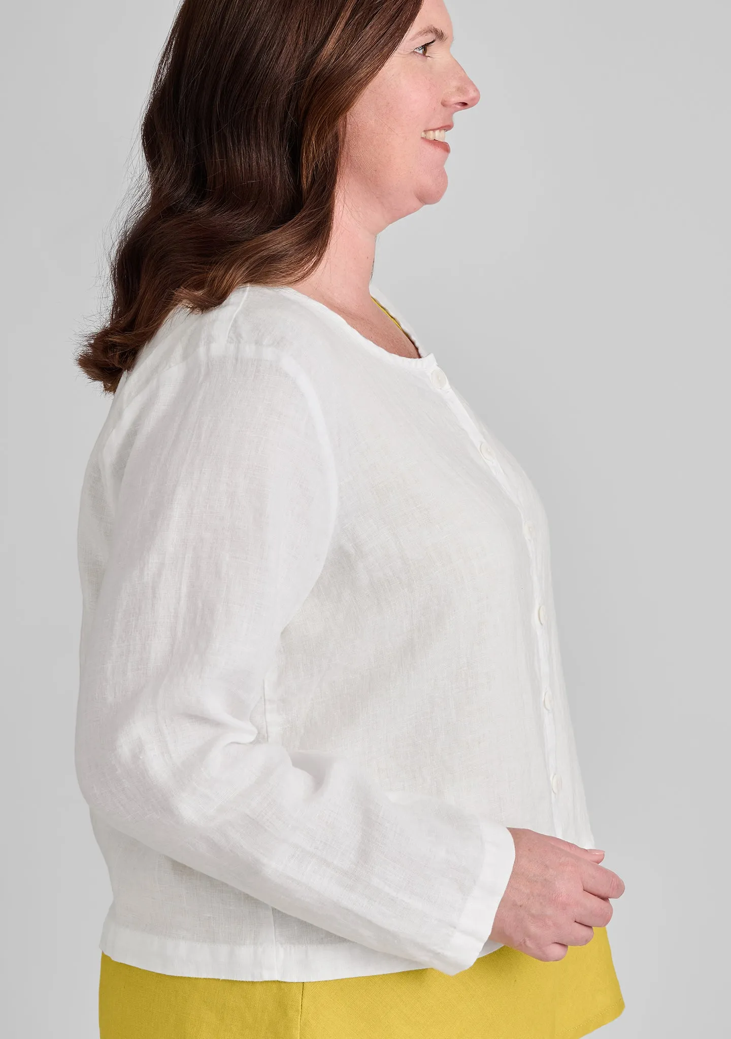 Cute Cardigan - Long Sleeve Linen Blouse