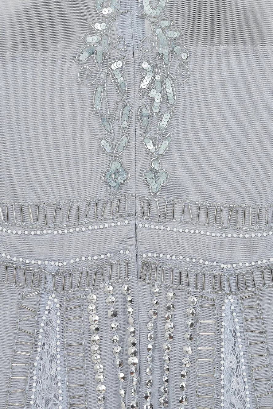 Daphne Grey Embellished Maxi Dress