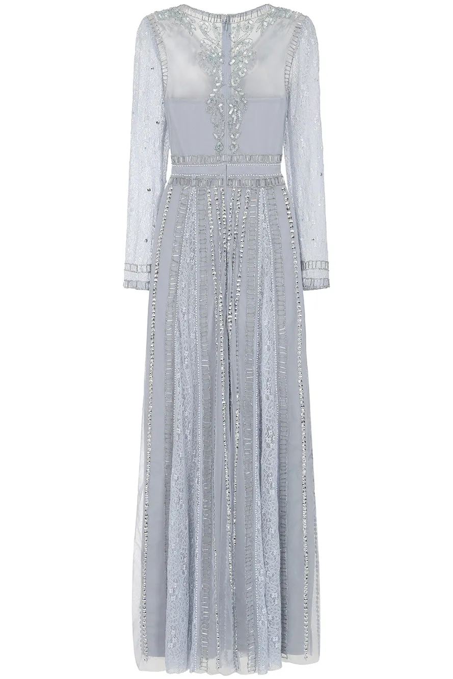 Daphne Grey Embellished Maxi Dress