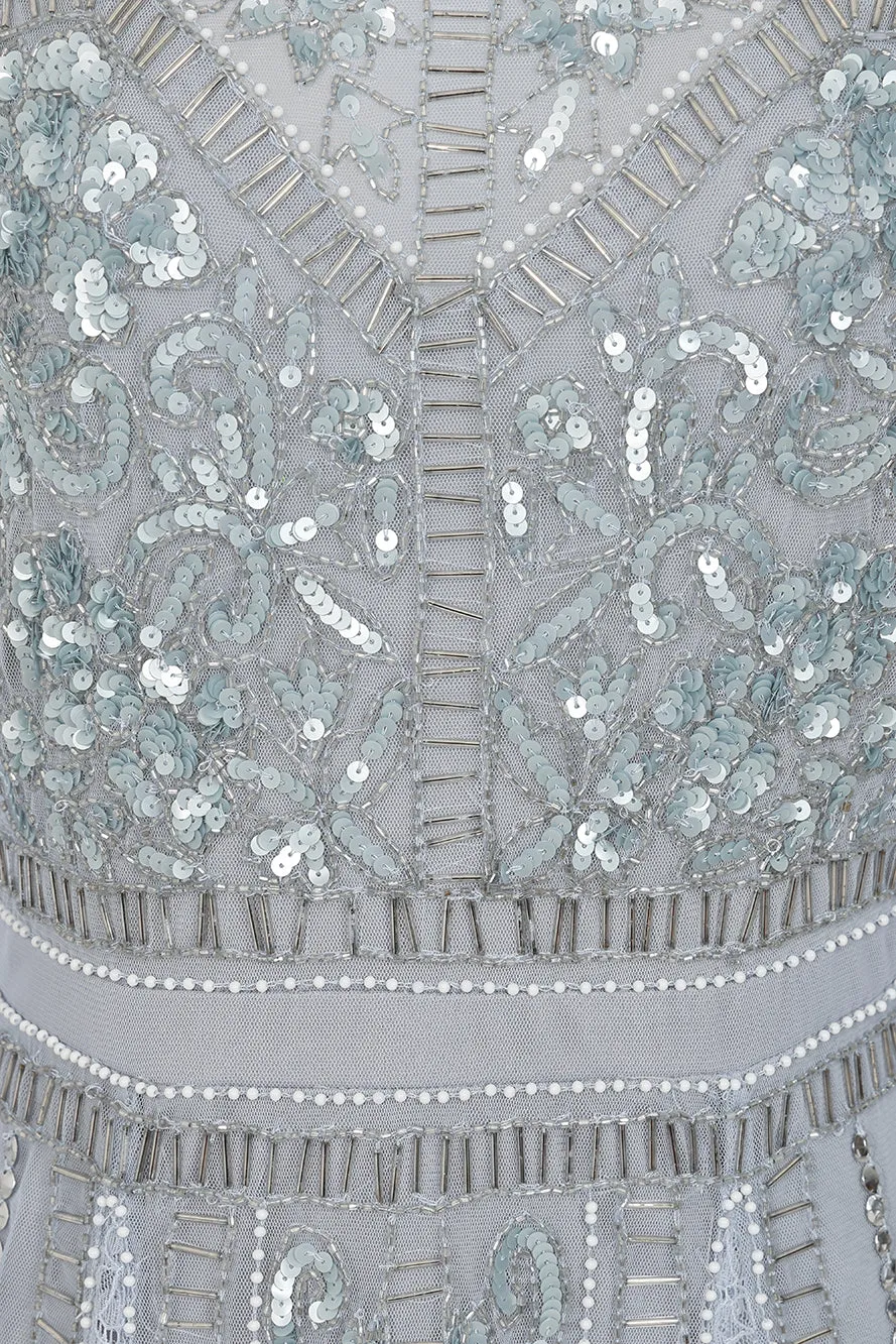Daphne Grey Embellished Maxi Dress
