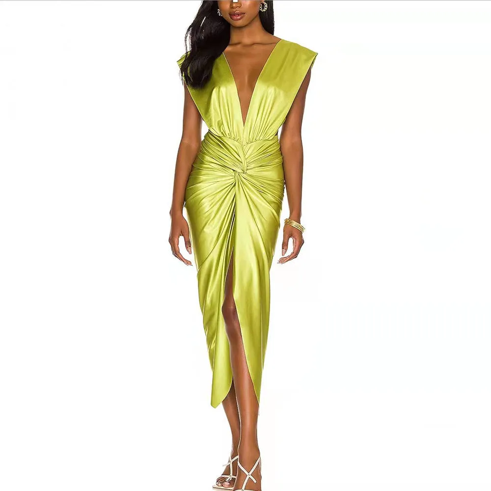 Deep V Sleeveless Backless Party Dress, lioness-love