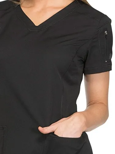 Dickies Dynamix Womens Tops, Athletic-Inspired V-Neck Scrub Top with Four-Way Stretch and Moisture Wicking DK730