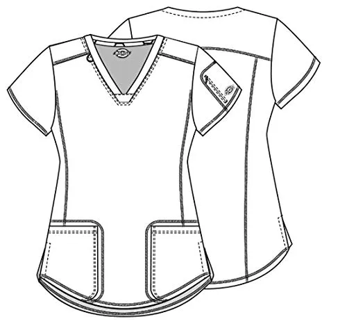 Dickies Dynamix Womens Tops, Athletic-Inspired V-Neck Scrub Top with Four-Way Stretch and Moisture Wicking DK730