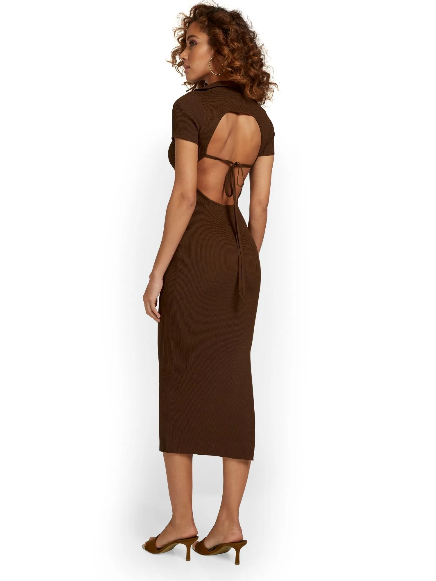 Emory Park Open-Back Ribbed Polo Midi Dress - Brands We Love