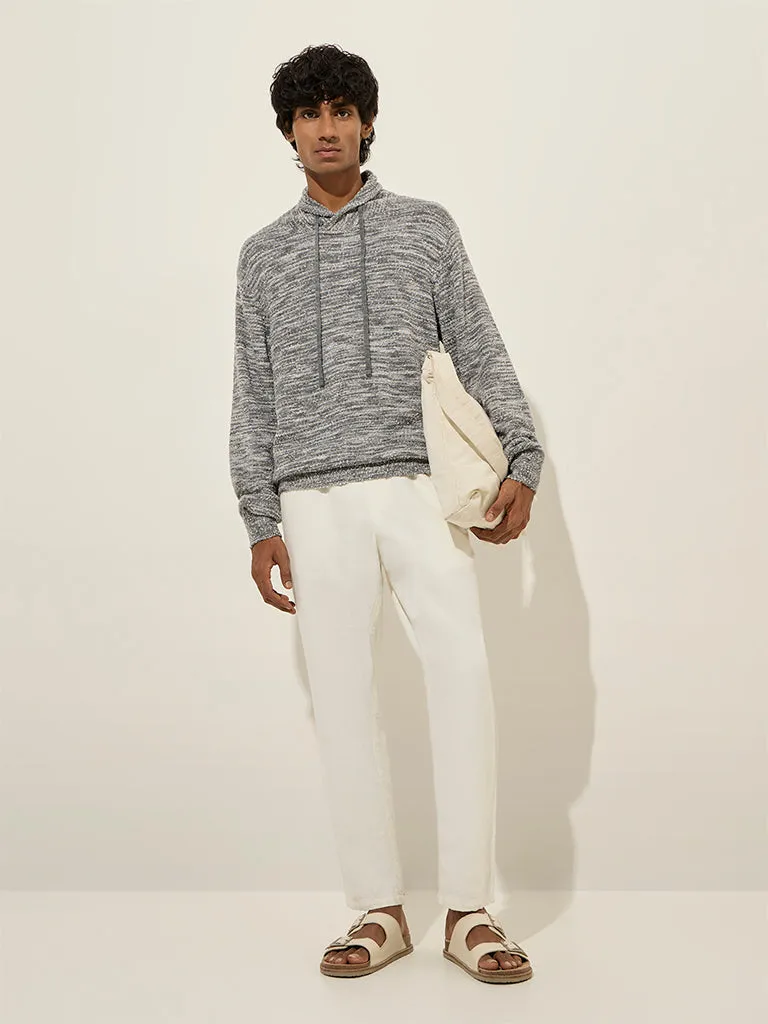 ETA Grey Textured Relaxed-Fit Sweater