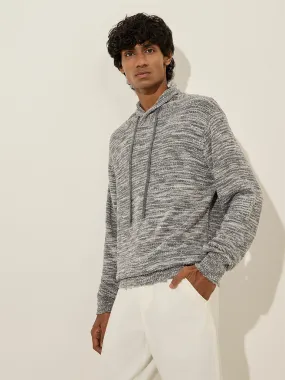 ETA Grey Textured Relaxed-Fit Sweater