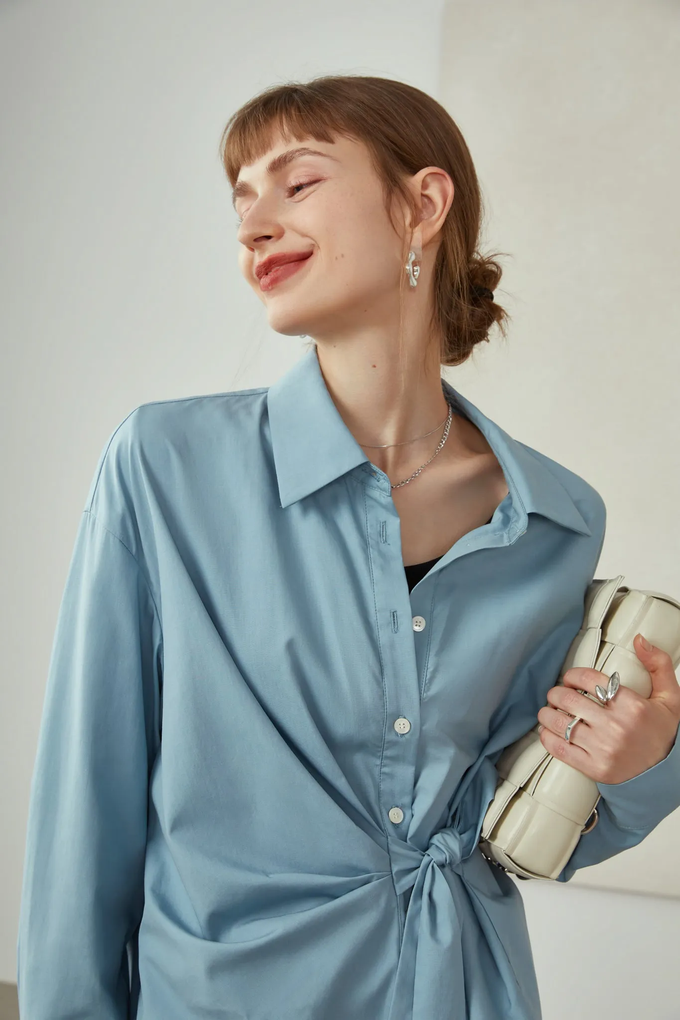 Fansilanen | Elodie Blue Tie Shirt