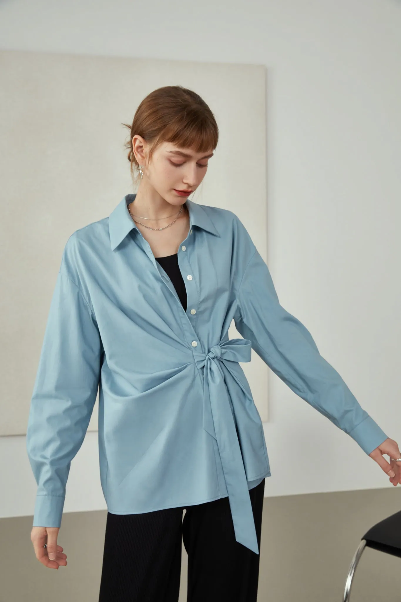 Fansilanen | Elodie Blue Tie Shirt